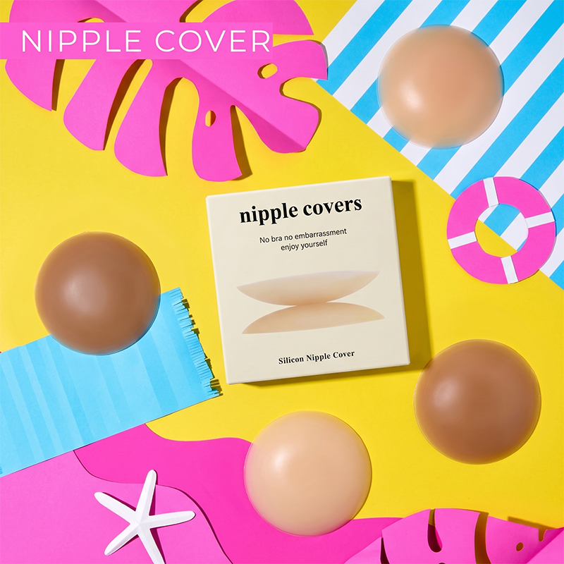 Strapless Bra Adhesive - แผ่นปิดจุกนมแบบมีกาวในตัวแบบมองไม่เห็นสำหรับผู้หญิง แพ็ค 2 ชิ้น แผ่นซิลิโคนระบายอากาศได้ดีเป็นพิเศษ เป็นมิตรกับผิว