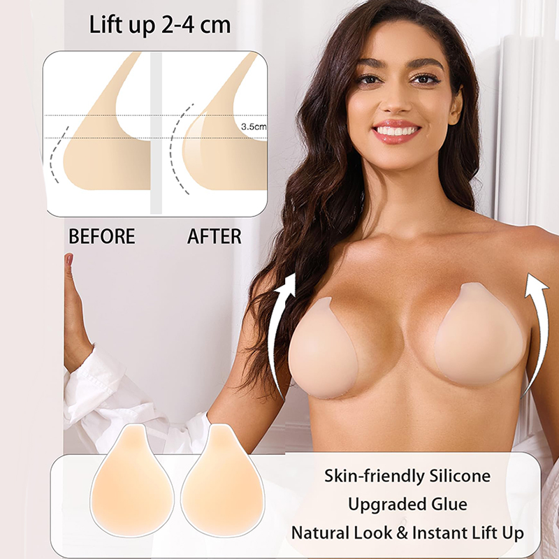 Strapless Bra Adhesive - 1/2 คู่ผู้หญิง Sticky Bra Push Up