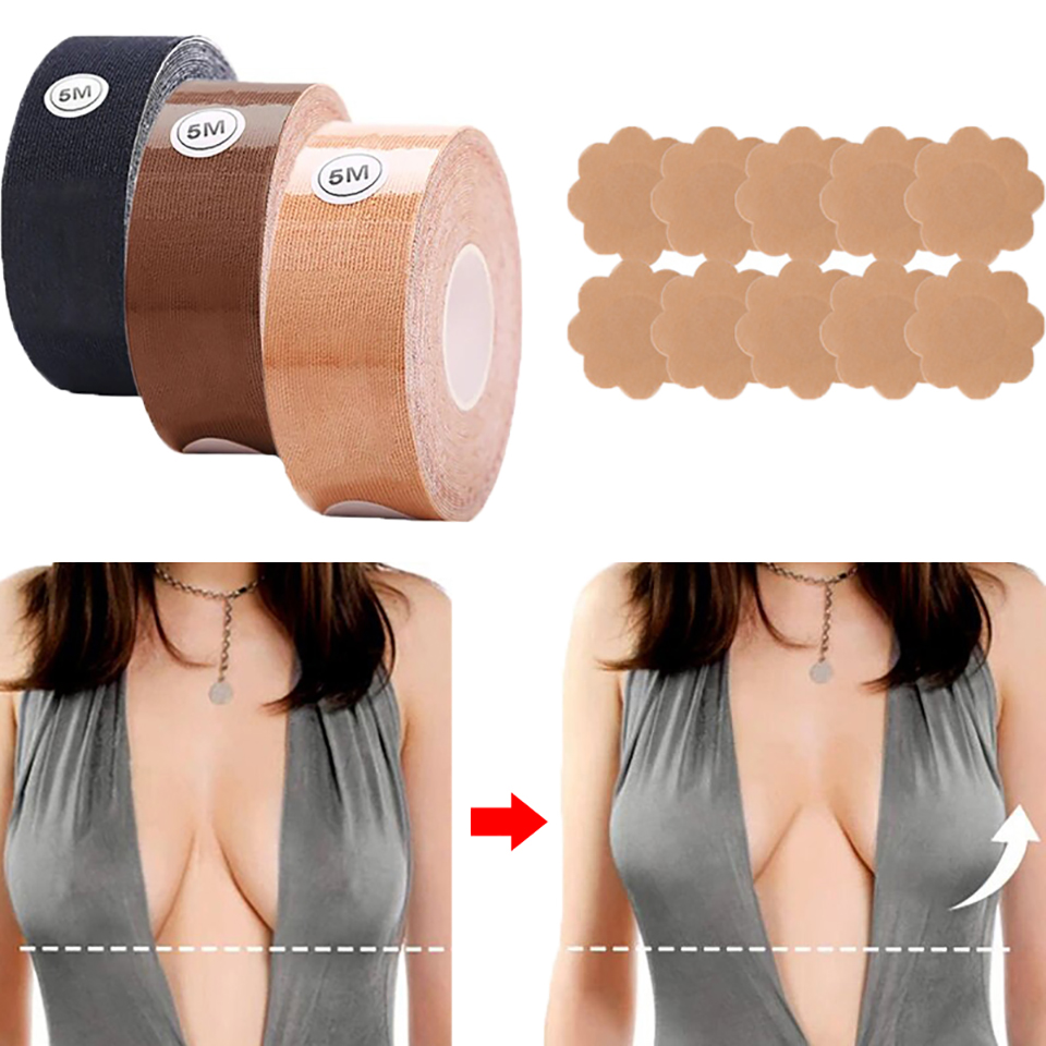 Backless Bra Sticky - เทปยกกระชับหน้าอกแบบซิลิโคน เทปติดเสื้อแบบไม่มีสายสำหรับชุดเดรสเปิดหลังและสายเดี่ยว บราแบบติดสำหรับหน้าอกใหญ่