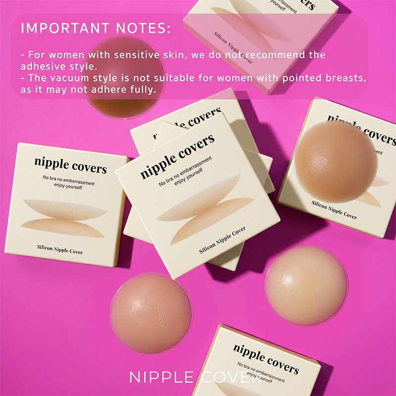 Strapless Bra Adhesive - แผ่นปิดจุกนมแบบมีกาวในตัวแบบมองไม่เห็นสำหรับผู้หญิง แพ็ค 2 ชิ้น แผ่นซิลิโคนระบายอากาศได้ดีเป็นพิเศษ เป็นมิตรกับผิวหนัง