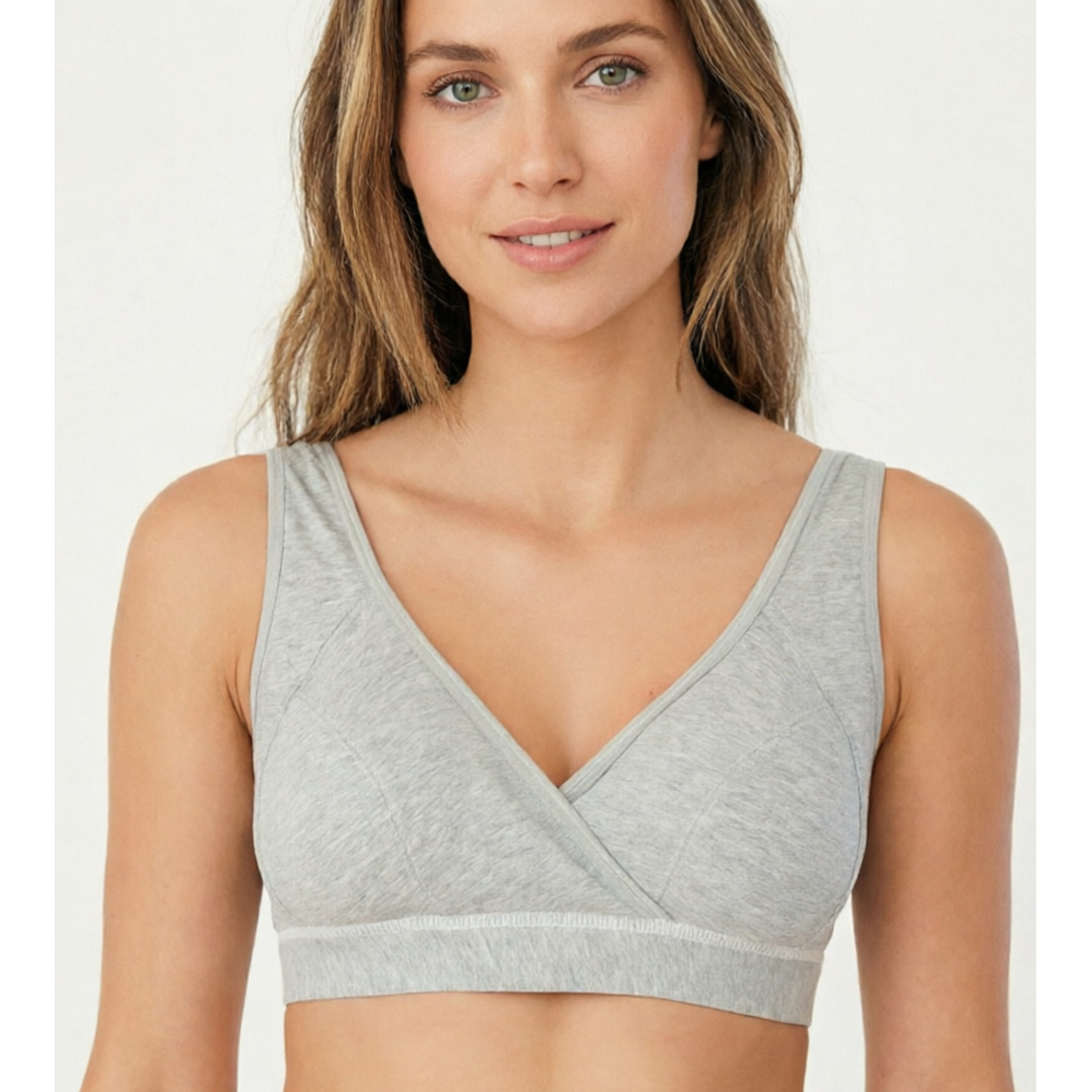Nursing Bra Clip - เสื้อชั้นในสำหรับให้นมบุตรแบบไร้โครง ระบายอากาศได้ดี ผลิตจากผ้าฝ้าย แบบไขว้ สำหรับตั้งครรภ์และให้นมบุตร