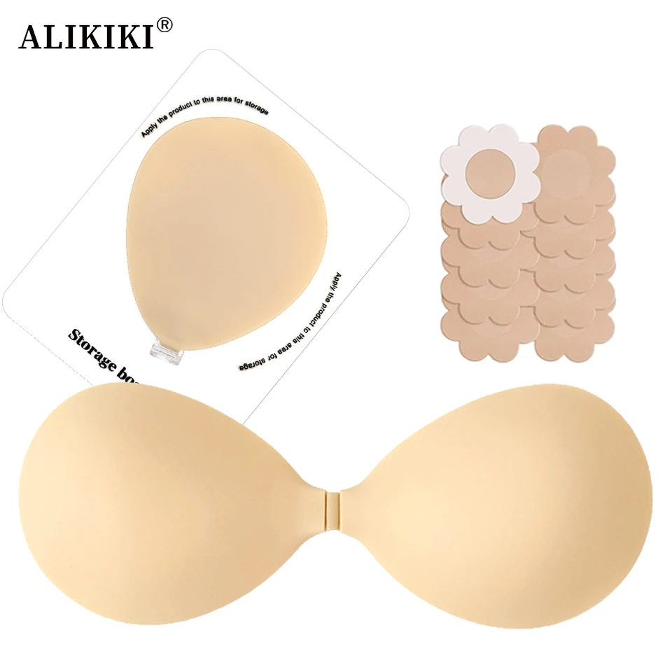 Backless Bra Sticky - บราปีกนกแบบไม่มีสาย ซิลิโคนกาวติดแน่น ไม่เห็นรอยต่อ ใช้ซ้ำได้ ปิดจุกนม สำหรับชุดเปิดหลัง