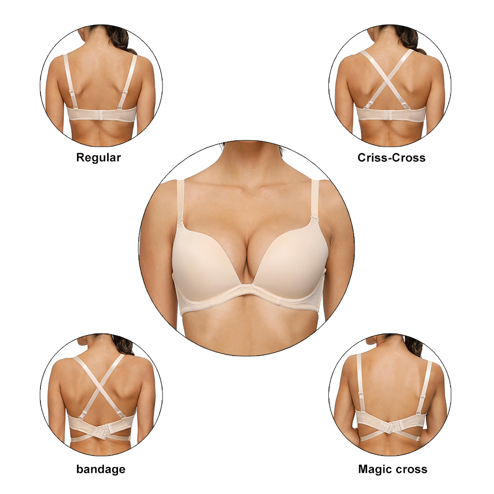 Convertible Bra Multiway - Vgplay Plunge ผู้หญิง Bra Padded Push