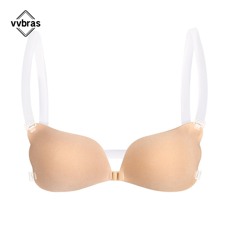 Backless Bra Sticky - ฝาครอบหัวนมที่มองไม่เห็น Bra Push Up ซิลิโคน Bra