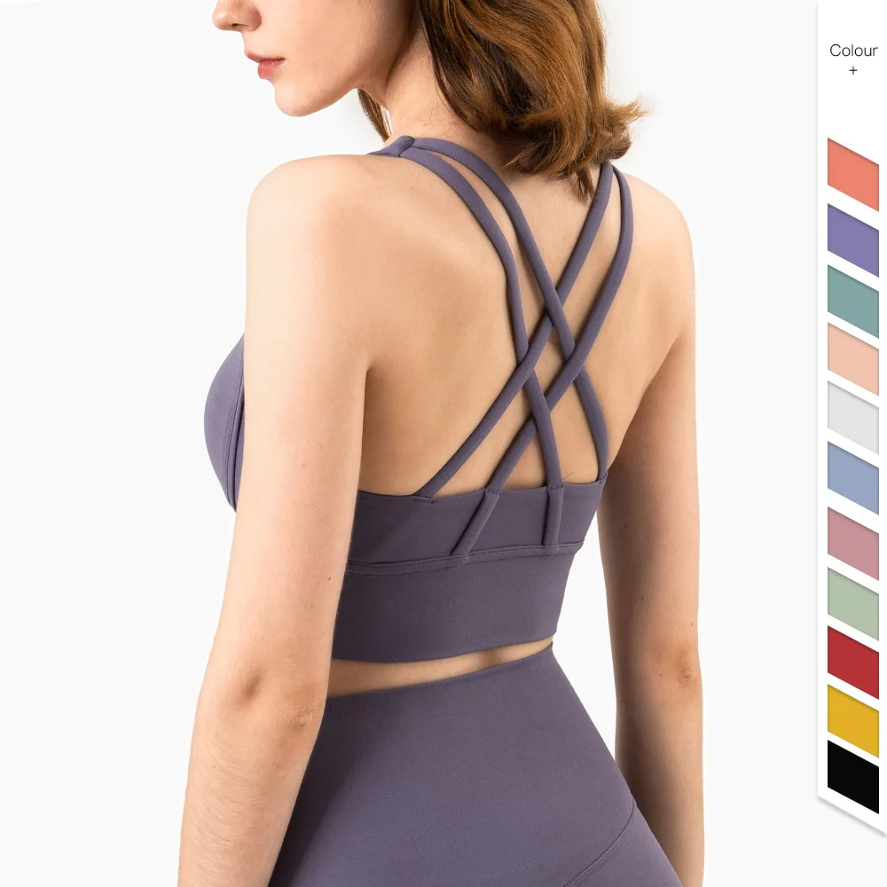Sports Bra Racerback - สปอร์ตบราสำหรับสตรีฤดูร้อนแฟชั่นระบายอากาศได้ดีเสื้อกล้ามออกกำลังกาย