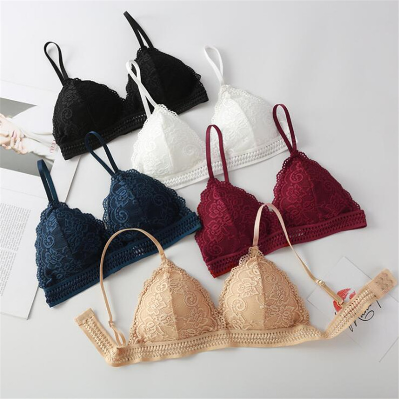 Lace Bralette Set - บราผู้หญิงปี 2026 แบบใหม่ทรงสามเหลี่ยมฝรั่งเศส ไม่มีโครงเหล็ก บราไร้สาย เสื้อชั้นในผู้หญิง