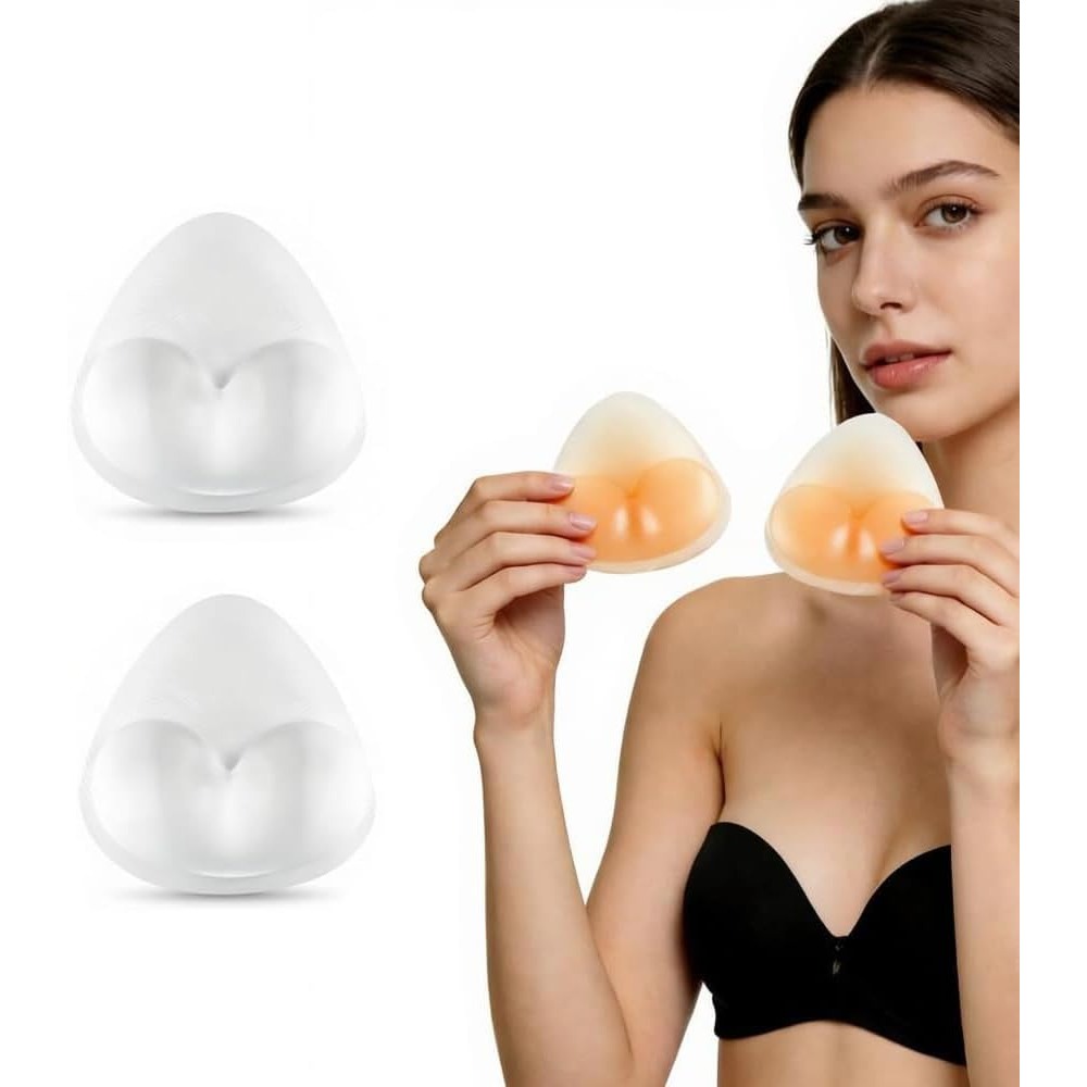 Push Up Bra Silicone - แผ่นซิลิโคนเสริมหน้าอก รูปทรงสามเหลี่ยม กันน้ำ สำหรับชุดว่ายน้ำและบิกินี่ สวมใส่สบายตลอดวัน 1