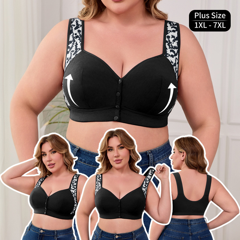 Full Coverage Bra - บราไร้โครง ไซส์ XL-7XL บราแบบติดตะขอหน้า สำหรับผู้หญิง ไม่มีโครงเหล็ก