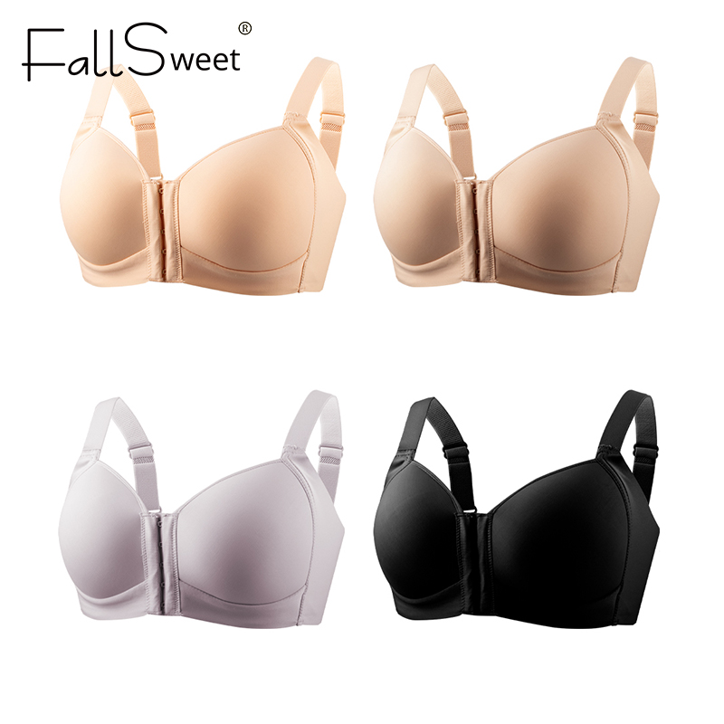 บราไร้โครงแบบติดตะขอด้านหน้าสำ - Minimizer Bra Women บทวิจารณ์และราคา