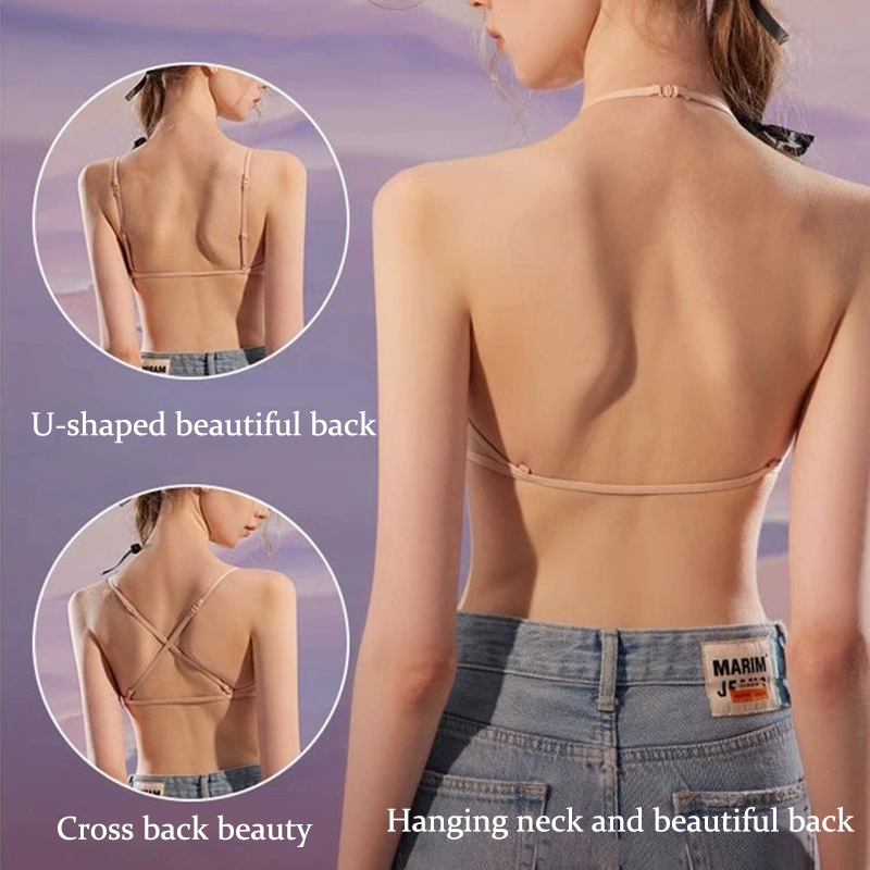 ผู้หญิงไม่มีรอยต่อ Bras ลึก V  - Sleep Bra Bralette บทวิจารณ์และราคา