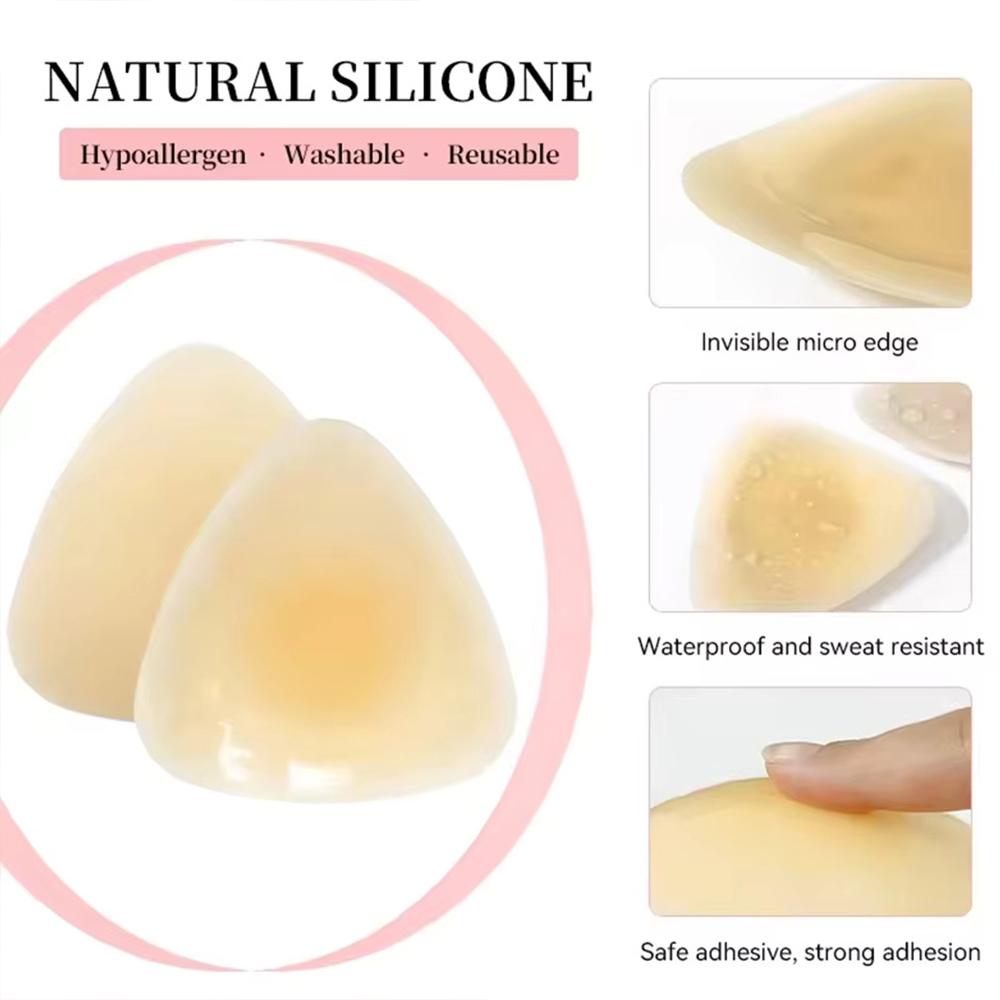 แผ่นปิดจุกนมซิลิโคนรูปสามเหลี่ - Backless Bra Sticky บทวิจารณ์และราคา