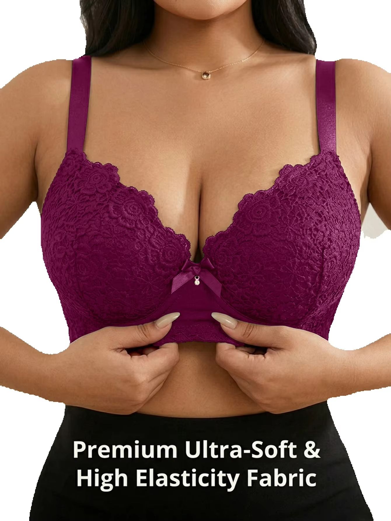 บราดันทรงสำหรับสาวพลัสไซส์ ลาย - Underwire Bra Padded บทวิจารณ์และราคา