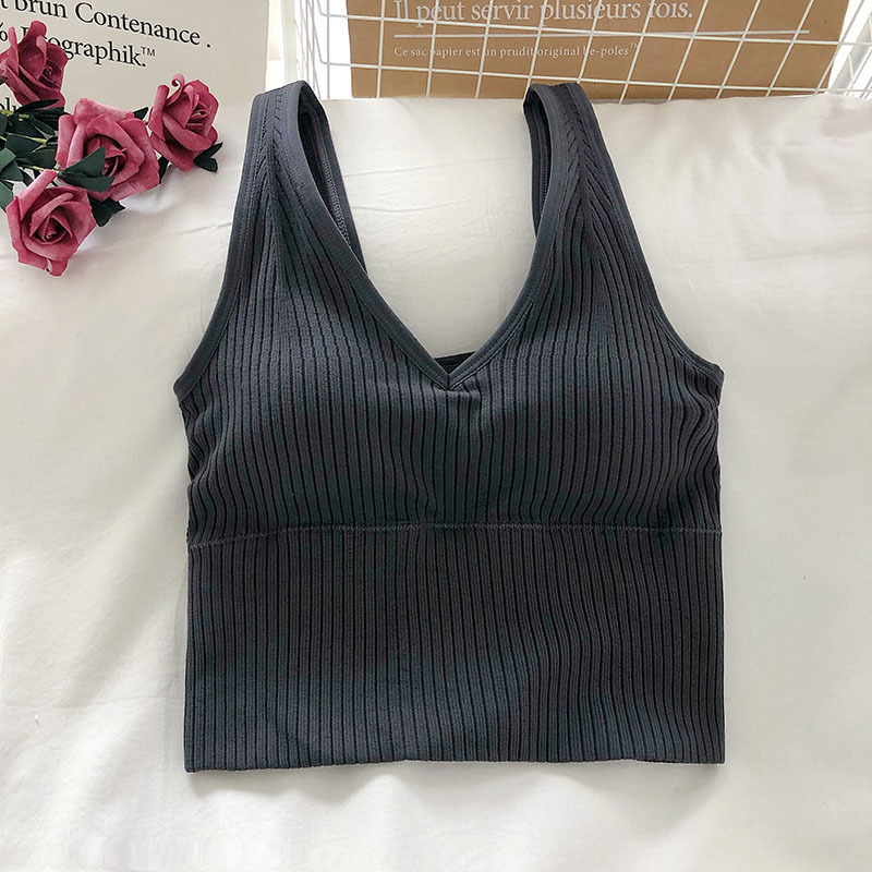 ผู้หญิง Tank Crop Tops หญิงเสื - T Shirt Bra Seamless บทวิจารณ์และราคา