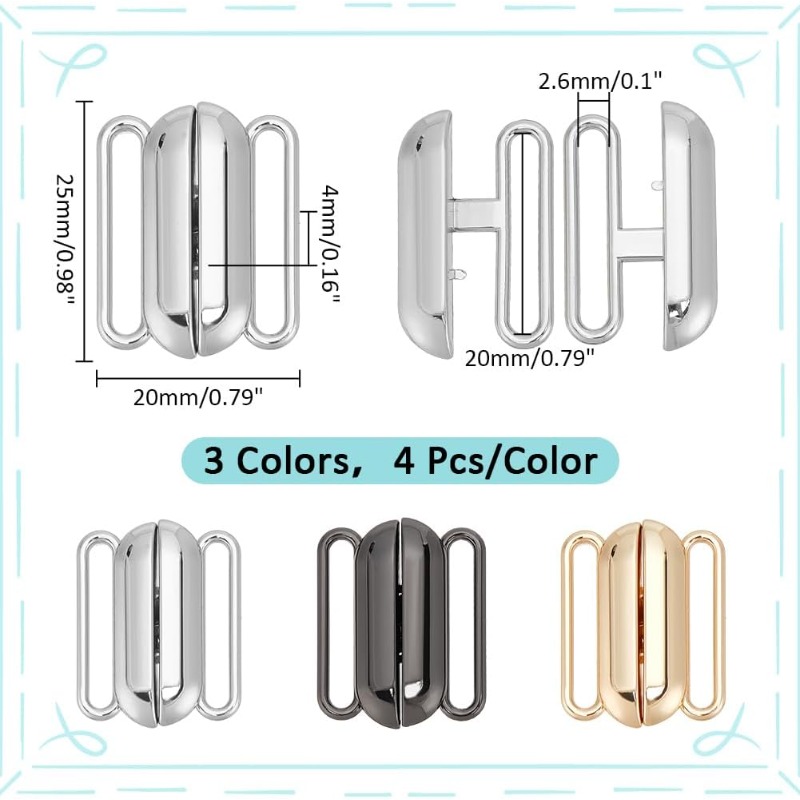 12 ชุด 3 สีปิดด้านหน้าบิกินี่  - Nursing Bra Clip บทวิจารณ์และราคา