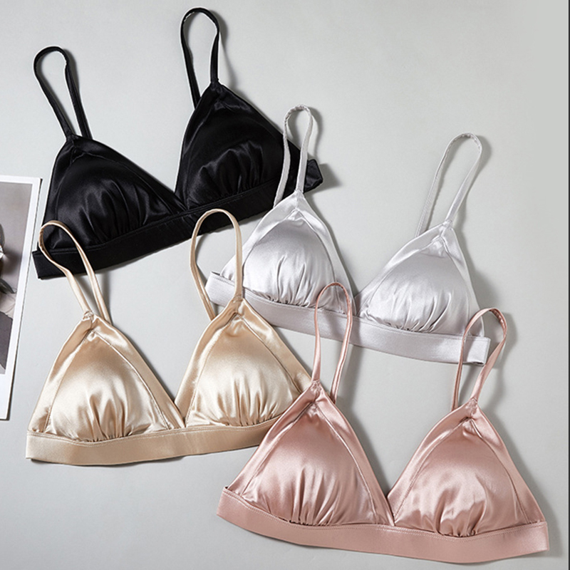 บราไร้โครงผ้าไหมซาตินแท้สุดหรู - Sleep Bra Bralette บทวิจารณ์และราคา
