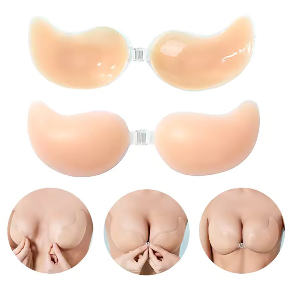 ชุดบราซิลิโคนแบบแปะไร้สายและแผ - Backless Bra Sticky บทวิจารณ์และราคา