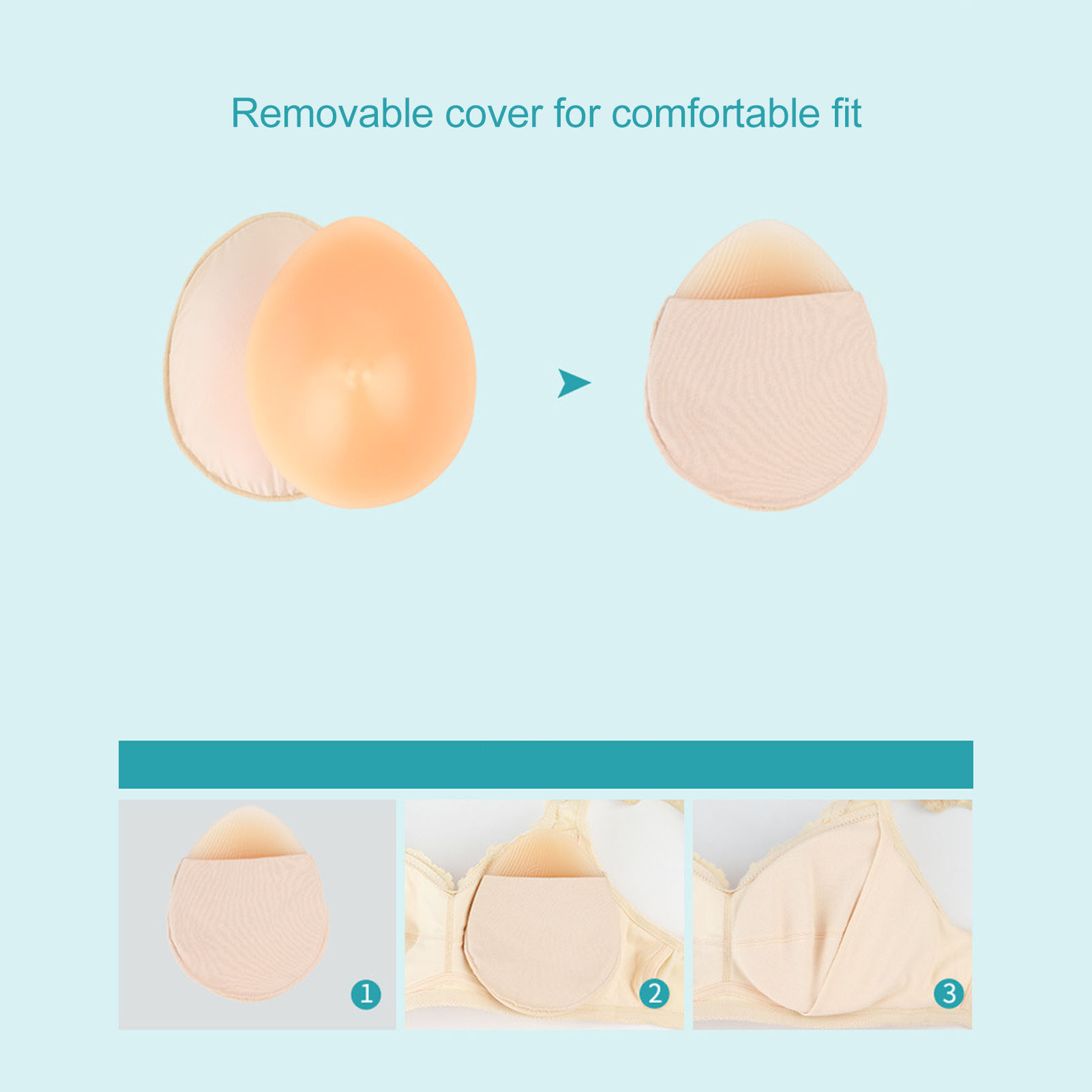 แผ่นซิลิโคนเสริมหน้าอก 5.3 ออน - Mastectomy Bra Pocket บทวิจารณ์และราคา