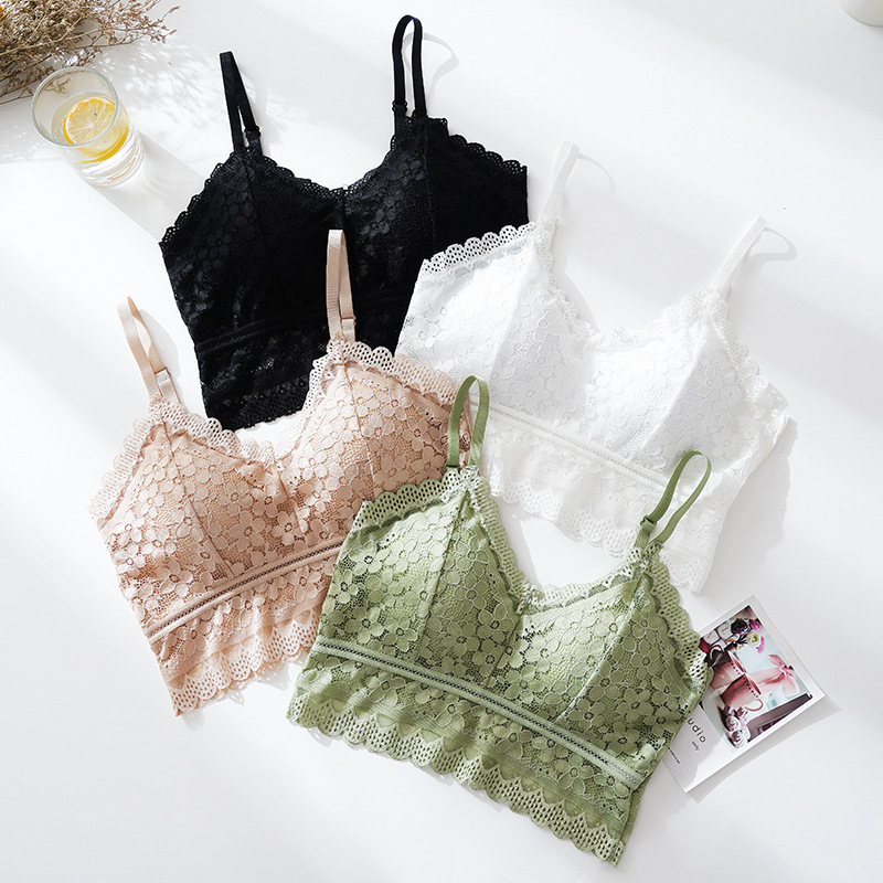 เสื้อกล้ามไร้ตะเข็บแบบชิ้นเดีย - Lace Bralette Set บทวิจารณ์และราคา